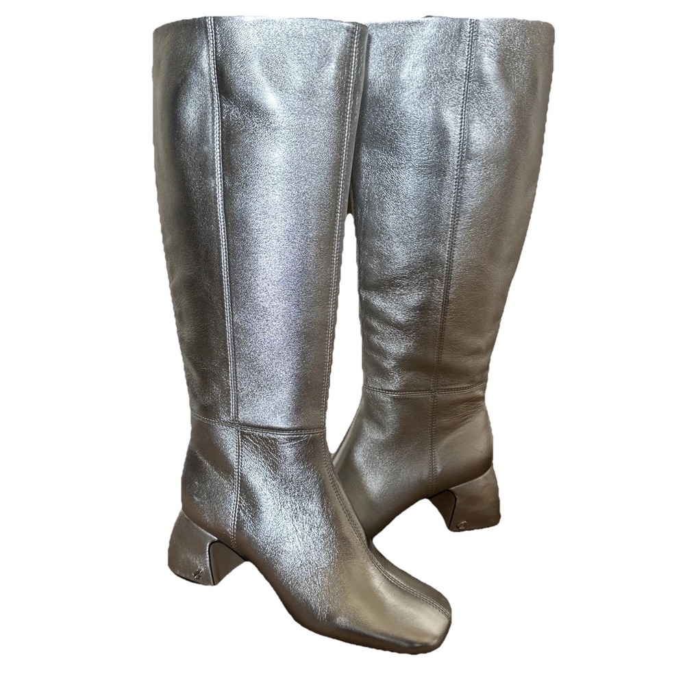 NEW‎ Circus by Sam Edelman Oaklyn Womens Boots  GoGo Square Toe Silver Sz 7.5